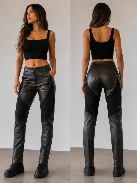 RED Valentino Pants - Smoke Rise Red Team Faux Leather Racing Pants - Black - NWT